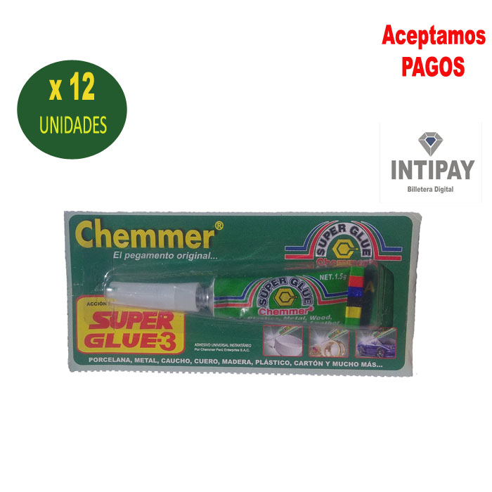 Pegamento Super Blue de Chermmer X 12 Unid